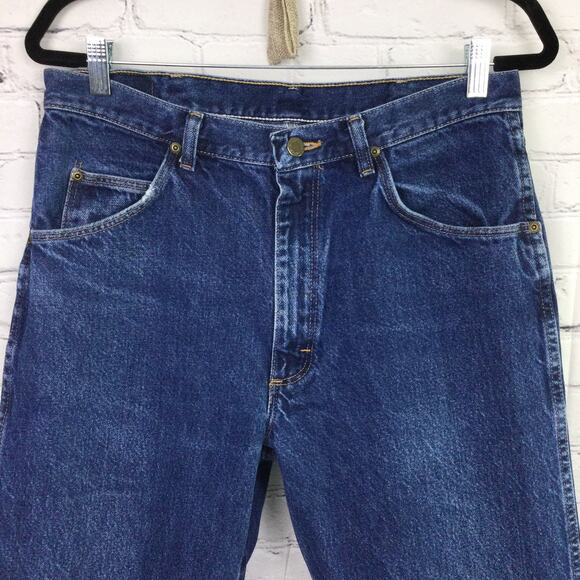 Wrangler Men's Cowboy Medium Wash 5 Pocket Cotton Straight Leg Blue Jeans 34 - Picture 2 of 10